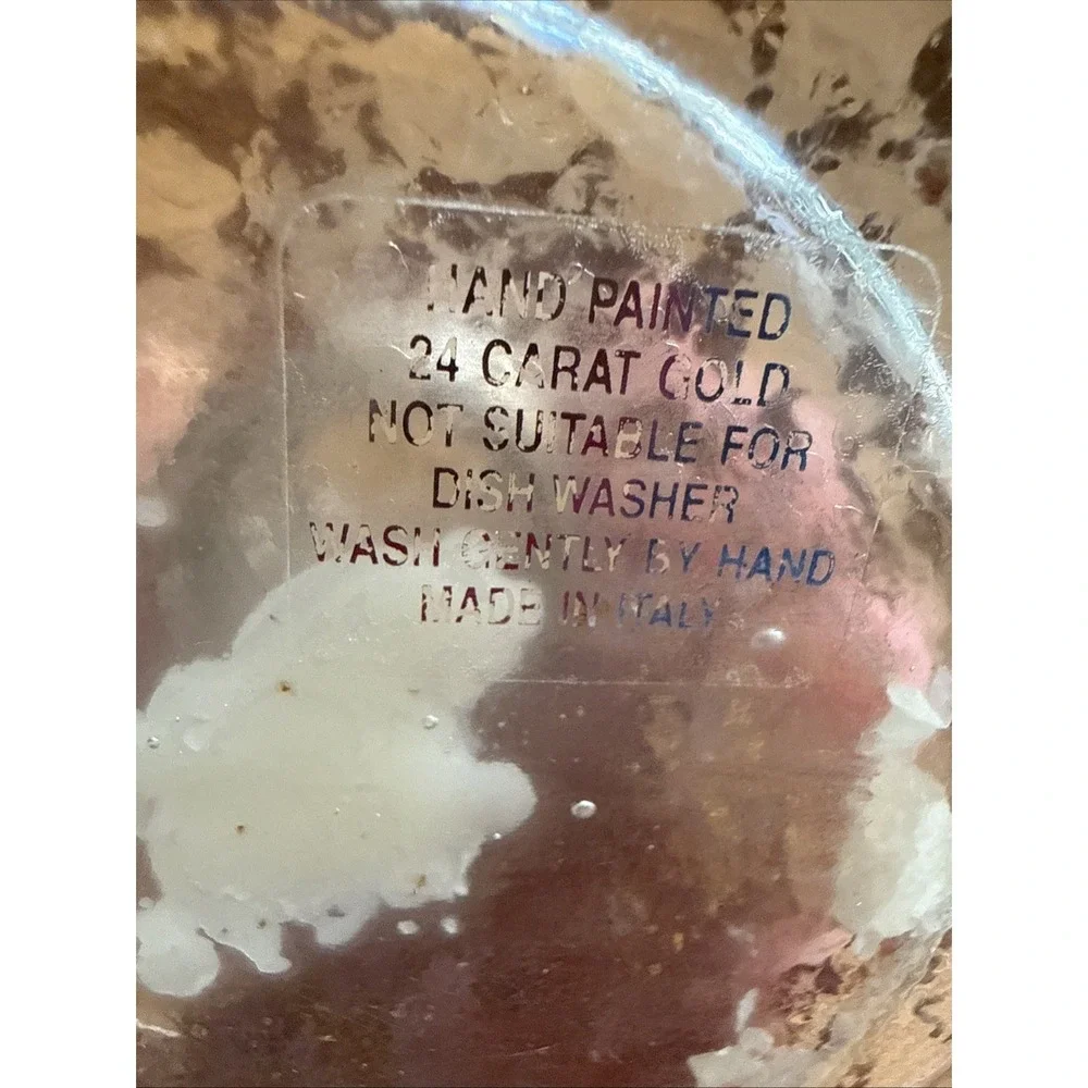 24 Carat Gold hand painted Clear Glass 9.5